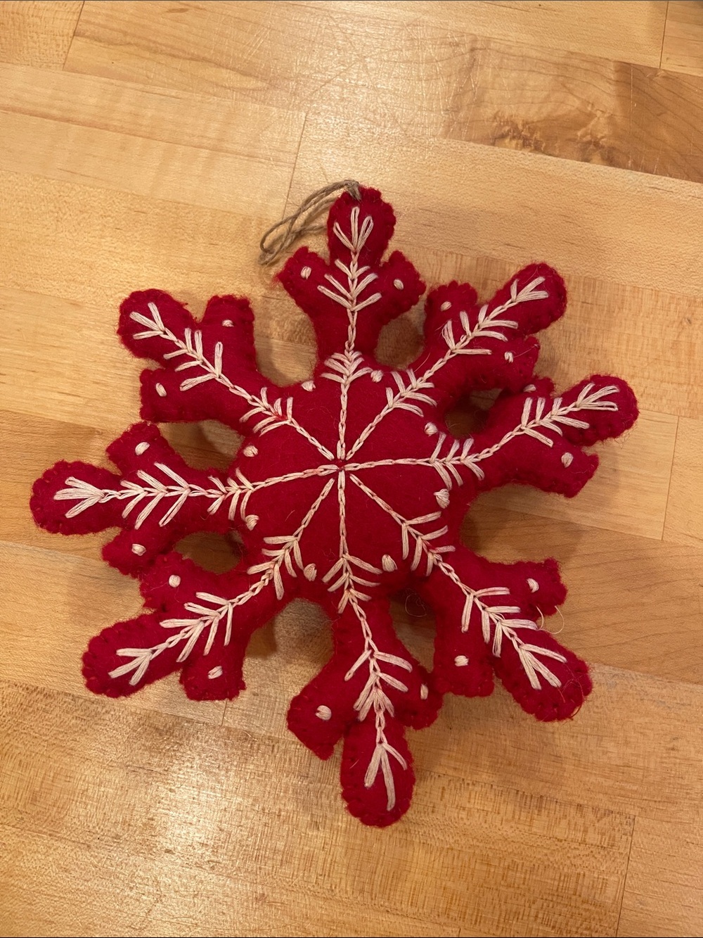 Pottery Barn Kids 8”Felted Nordic Star Ornament